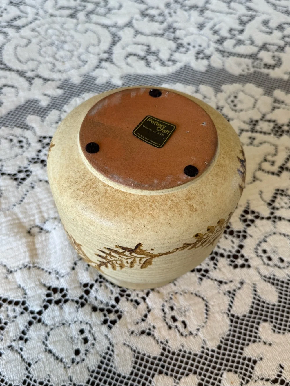 Vintage Pottery Craft Wheat Vase